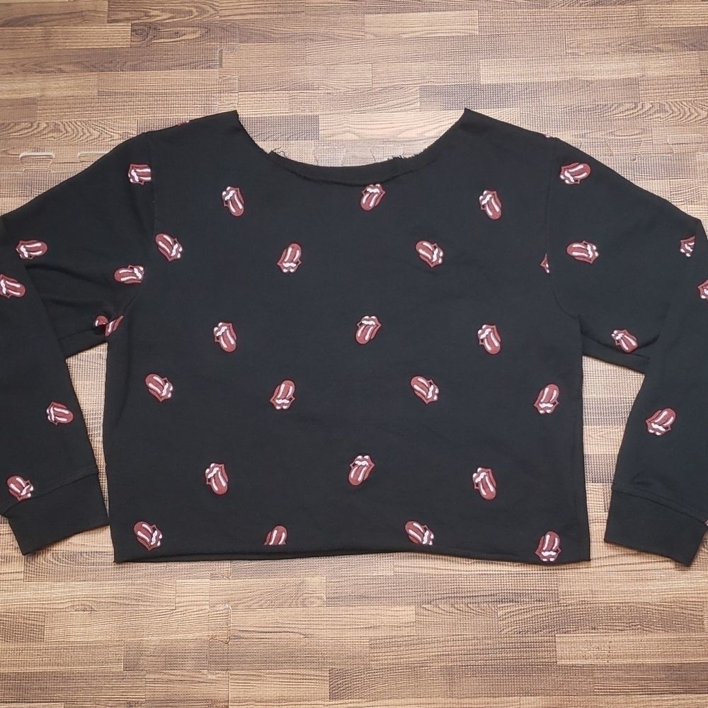 Musidor Rolling Stones Cropped Sweatshirt size M